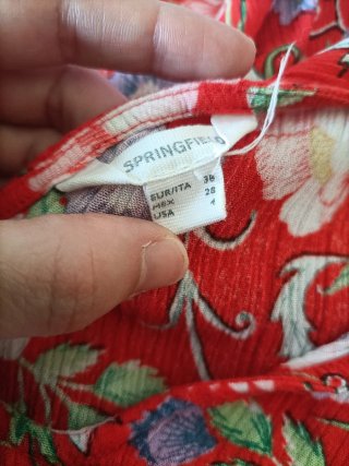 Vestido Largo Springfield Estampado Flores