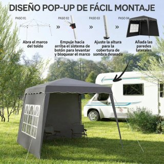 Carpa Plegable 2,89x2,89m Cenador Pabellón