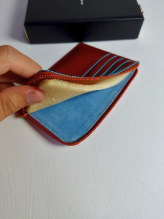 Porta carte di credito Piquadro in pelle marrone