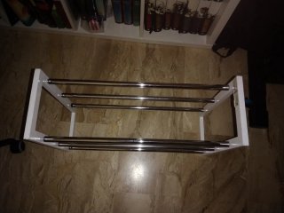 Zapatero Metálico 4 Niveles Blanco/Plata