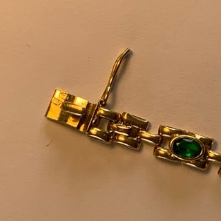 Pulsera oro 18k 7,9g con piedras verdes