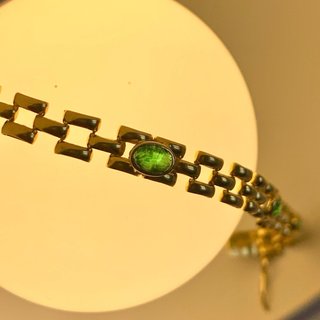 Pulsera oro 18k 7,9g con piedras verdes