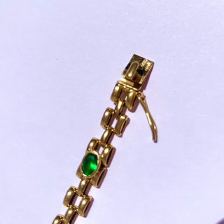 Pulsera oro 18k 7,9g con piedras verdes