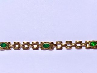 Pulsera oro 18k 7,9g con piedras verdes