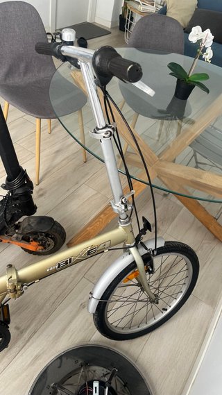 Bicicleta Plegable Dorada