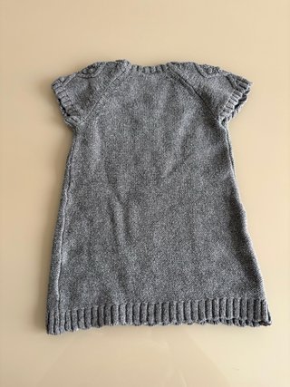 Vestido de punto bebé sin mangas gris