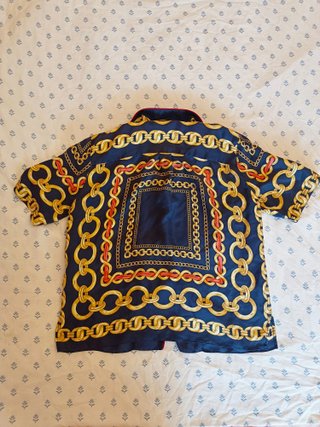 SANDRO PARIS blusa pura seta stampa barocca M / L