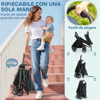 Passeggino per Bambini con Tettuccio Regolabile e