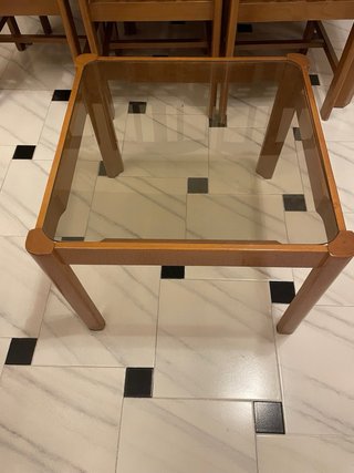 Conjunto de mesa comedor con 6 sillas+mesa auxiar