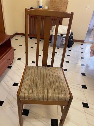 Conjunto de mesa comedor con 6 sillas+mesa auxiar