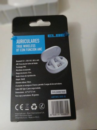 Auriculares ELBE True Wireless ANC Blancos