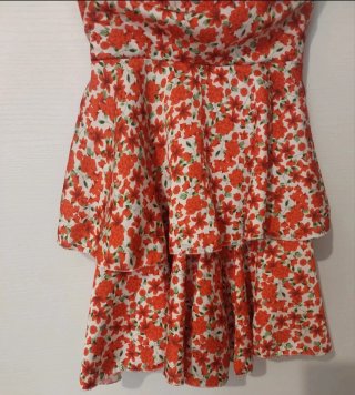 Vestito donna floreale rosso