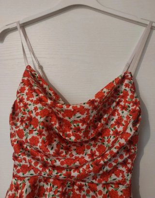 Vestito donna floreale rosso