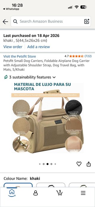 Transportín perro/gato Petsfit Beige S