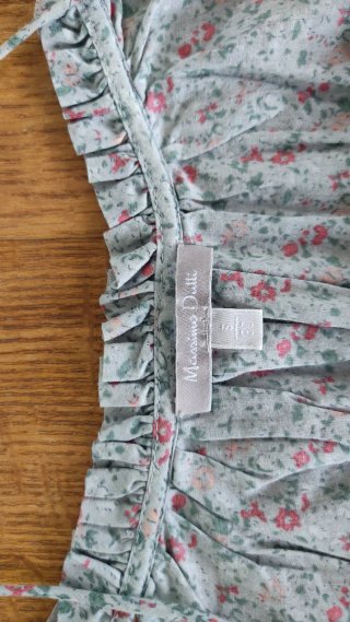 Camiseta Massimo Dutti floral gris y rosa