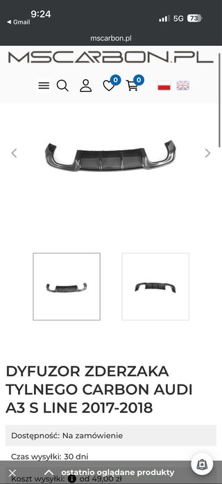 Difusor Carbon Audi A3 Sline