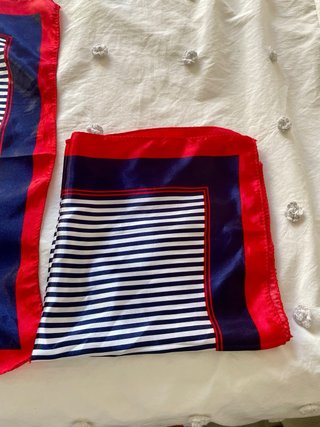 Pañuelo marinero rayas azul y rojo
