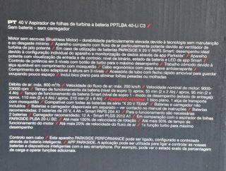 Soprador Parkside 40v Performance - novo
