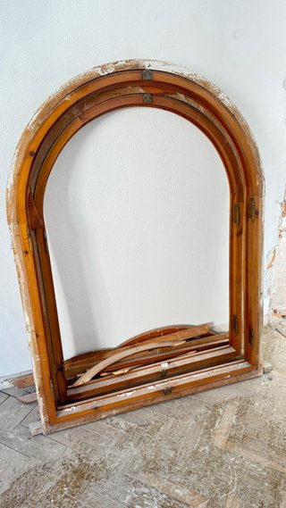 Ventanas madera vidriera lacada. 2 unidades
