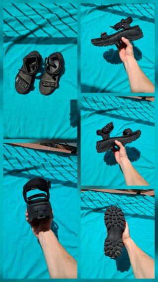Sandalias negras Stradivarius plataforma track 40