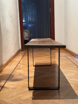 Banco de madera y metal