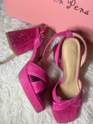 Sandalias Alma en Pena tacón plataforma fucsia