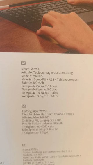 WIWU Teclado iPad Air 11 M4/M3/M2 Funda 11/10