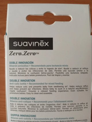 Biberón Suavinex Zero.Zero 180 ml.