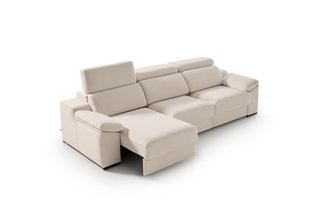 Sofá Chaise Longue Reclinable y Deslizante Beige