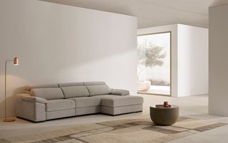 Sofá Chaise Longue Reclinable y Deslizante Beige