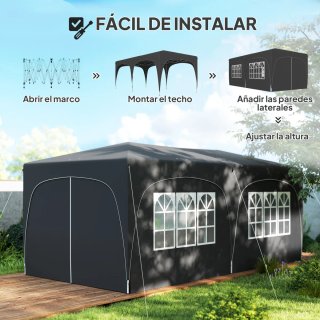 Cenador Plegable 6x3m con Paneles