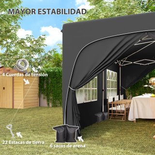 Cenador Plegable 6x3m con Paneles