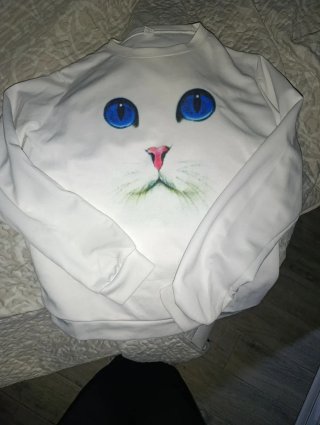 Sudadera fina con estampado de gato