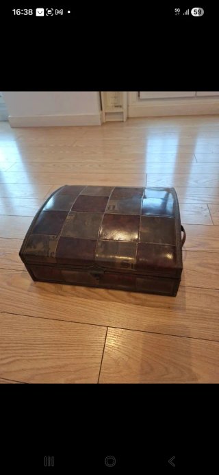Maletín Baúl Vintage Arteco Madera y Piel