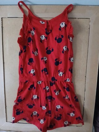 Mono corto niña Minnie Mouse rojo