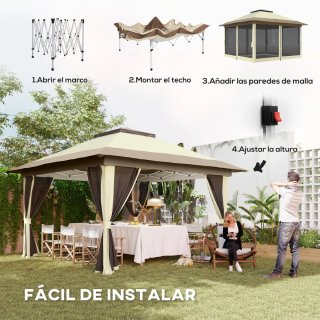 Cenador Plegable 3,6x3,6m con Laterales