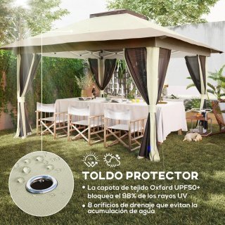 Cenador Plegable 3,6x3,6m con Laterales