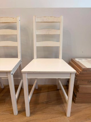 Pack 4 Sillas Madera Blancas IKEA
