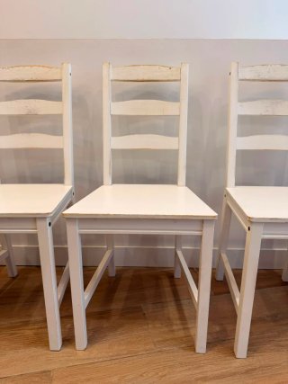 Pack 4 Sillas Madera Blancas IKEA