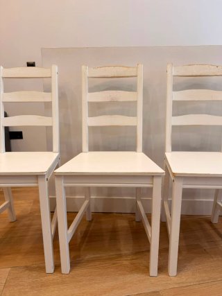 Pack 4 Sillas Madera Blancas IKEA