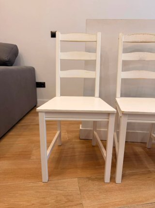 Pack 4 Sillas Madera Blancas IKEA