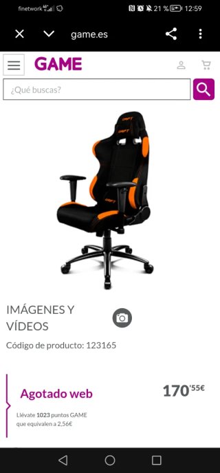 Silla gamer Drift negra y naranja