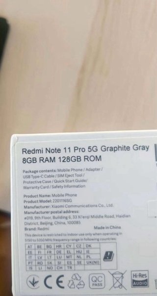 Xiaomi Redmi Note 11 Pro 5G Negro