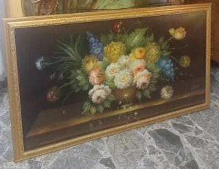 Quadro floreale dipinto a mano