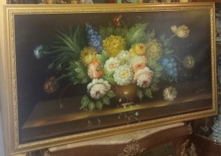 Quadro floreale dipinto a mano