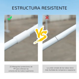 Cenador 6x3m Desmontable con 4 Ventanas