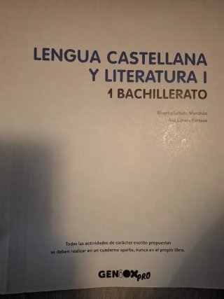 Lengua castellana y literatura I. 1 bach