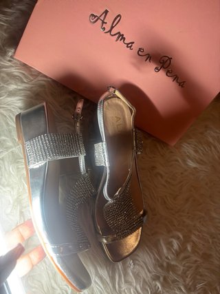 Sandalias Alma en Pena Plata Brillantes