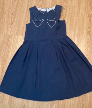 Vestido niña azul lazo talla 8