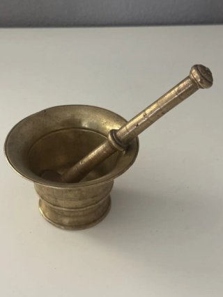 Mortero Almirez Antiguo Latón Bronce
